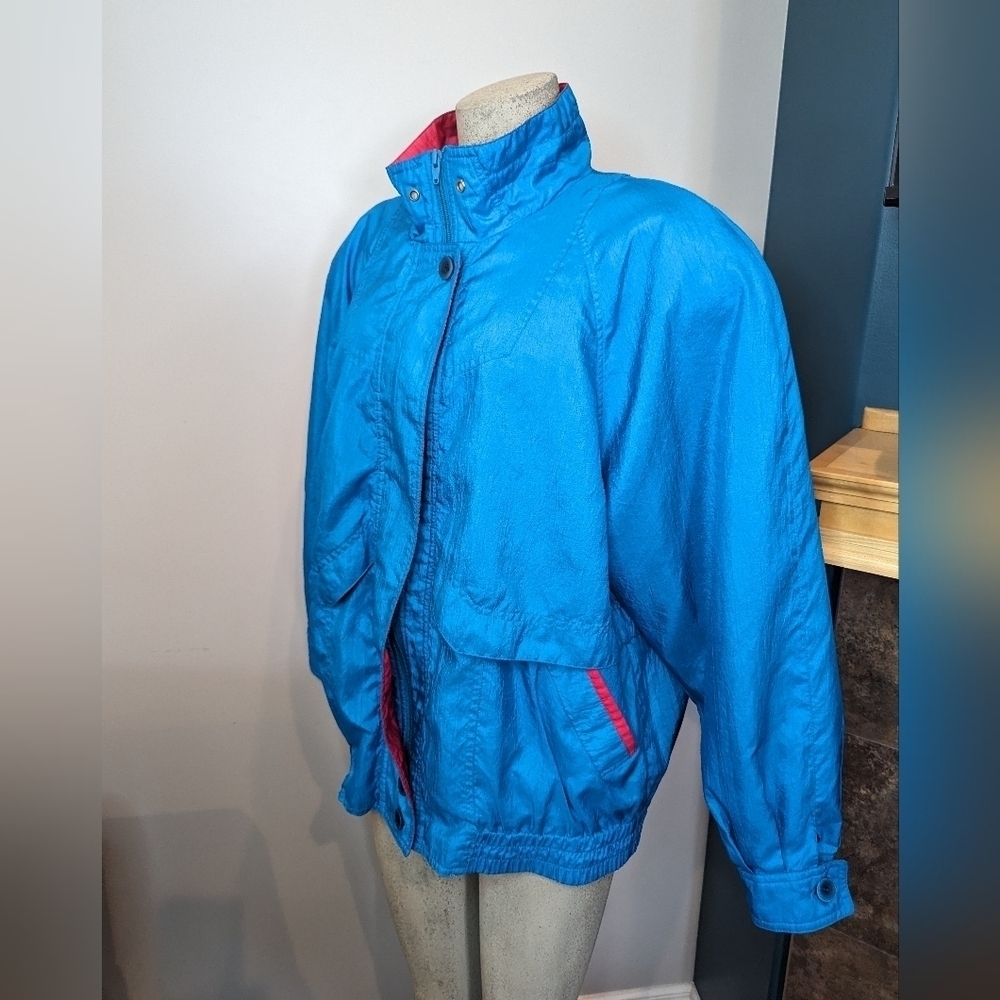 Vintage 80's Utex Eaton Oversize Teal & pink Jacket Size Large